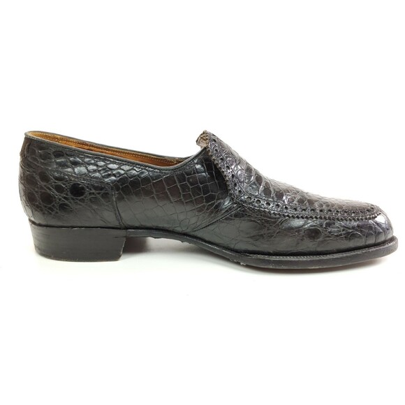 Vintage Stuart McGuire Slip-on Loafers Size 7.5 D Genuine Alligator Black Shoes main image 9